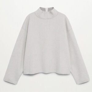 NWT Mango Light Gray Mock Neck Sweater